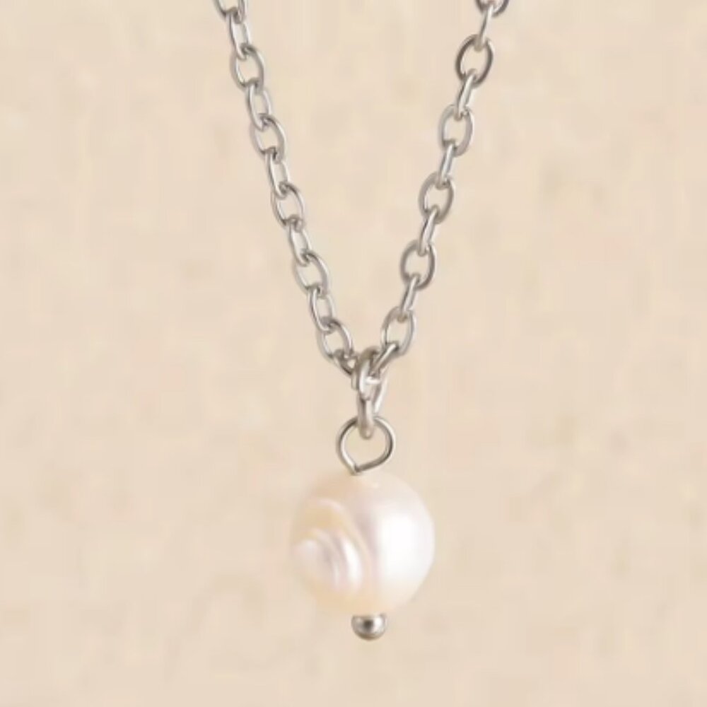Pearl Necklace,Single Pearl Pendant Necklace,Freshwater Pearl Necklace